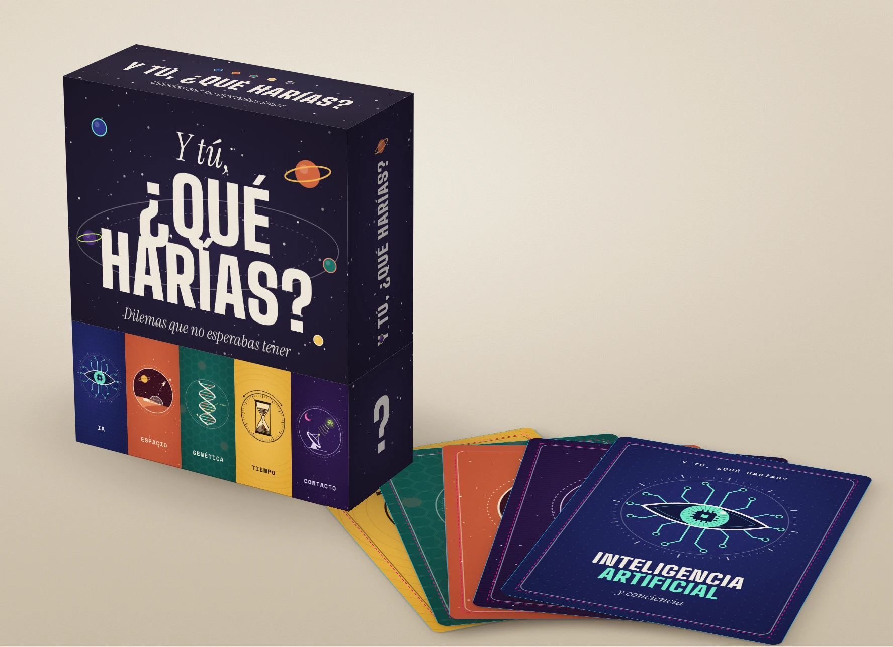 Caja y cartas del juego «Y tú, ¿qué harías?»
